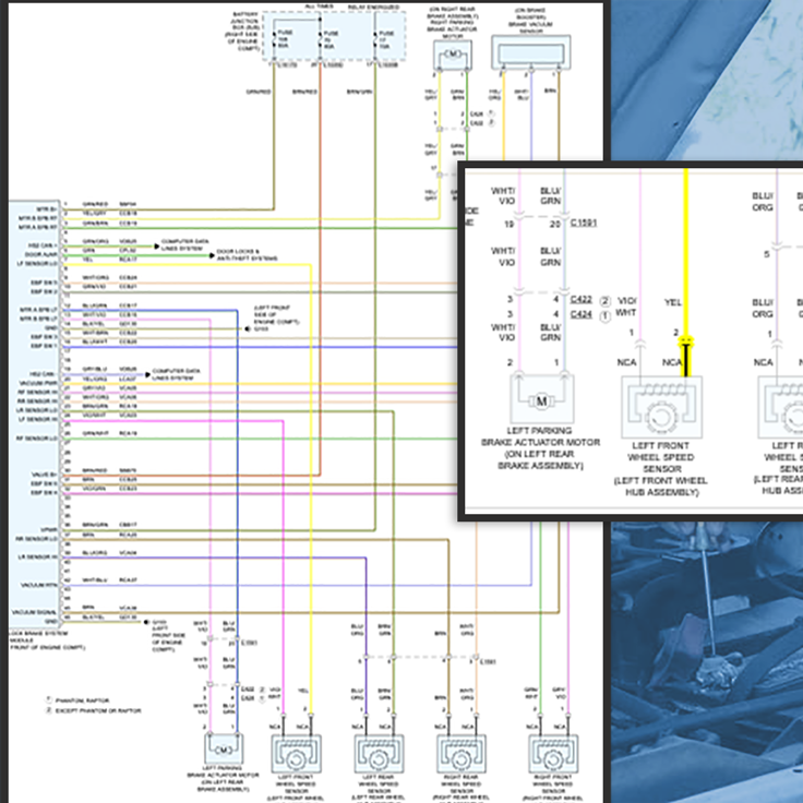 Interactive color wiring diagrams