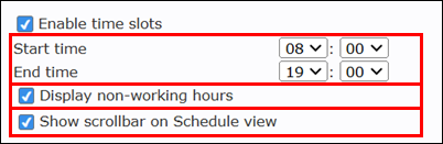 enable time slots options