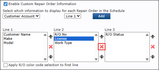 remove line item